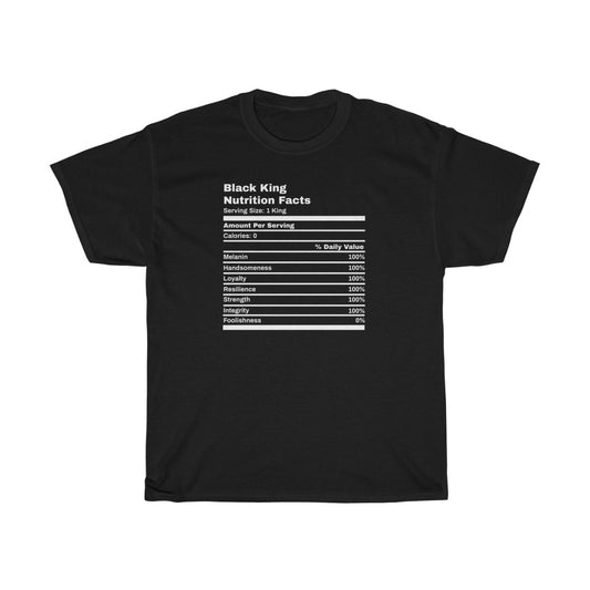 Black King Nutrition Facts Tee