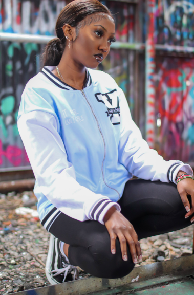 Light Blue Bomber Jacket